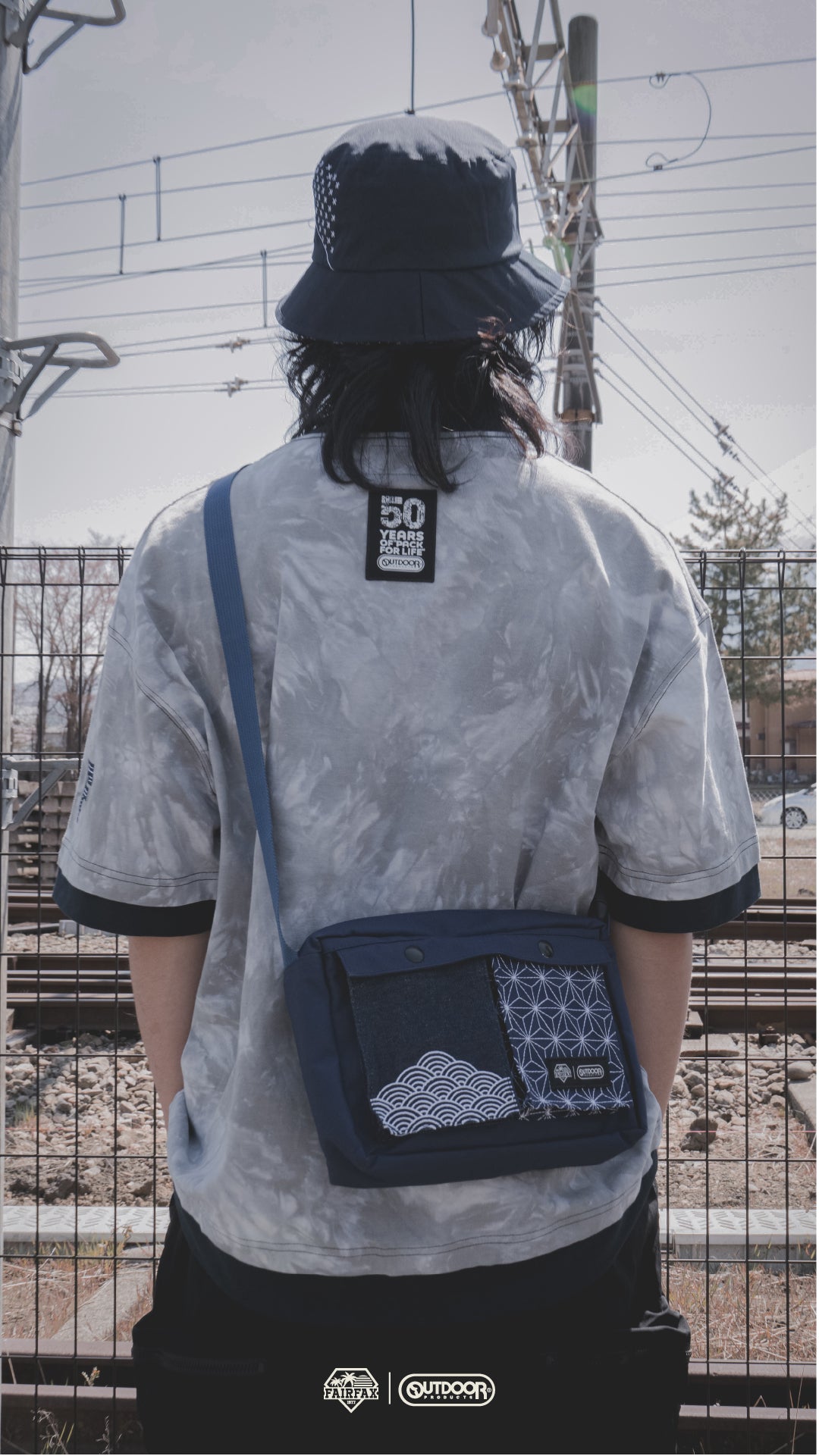 (現貨) FAIRFAX x OUTDOOR 50TH SASIKO 2 WAY MESSENGER TOTE