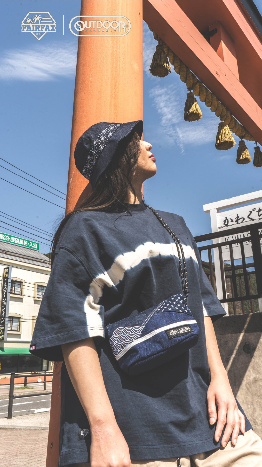 (現貨) FAIRFAX x OUTDOOR 50TH SASIKO 2 WAY MESSENGER TOTE