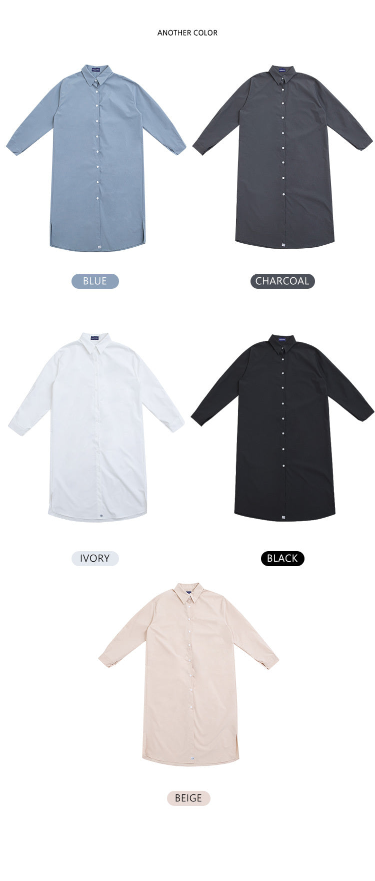 (現貨) MUAHMUAH SHIRT LONG ONE-PIECE - MUSH21306