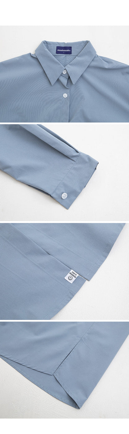 (現貨) MUAHMUAH SHIRT LONG ONE-PIECE - MUSH21306