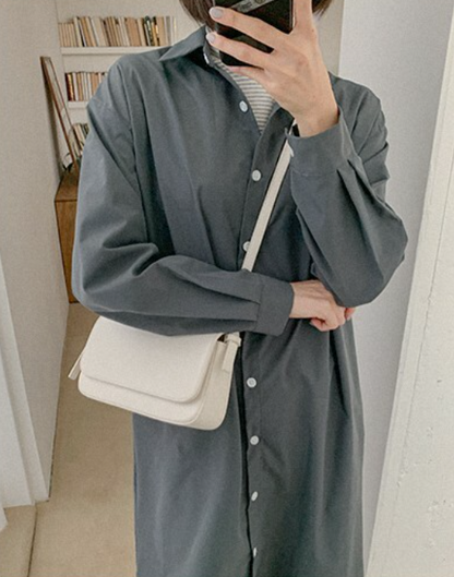 (現貨) MUAHMUAH SHIRT LONG ONE-PIECE - MUSH21306