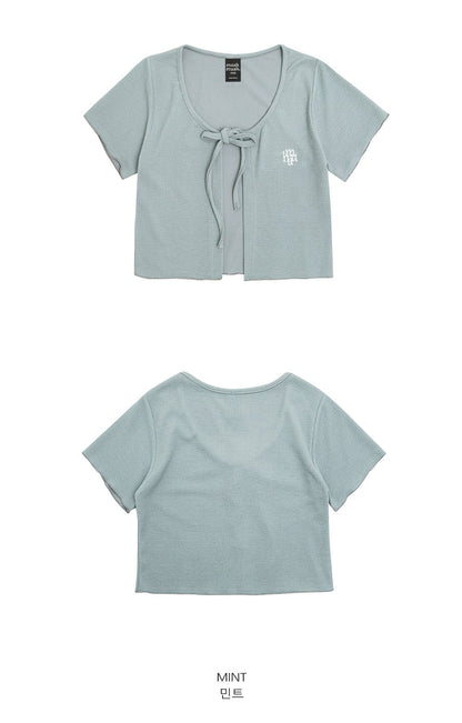 (現貨) MUAHMUAH LOGO SLEEVELESS HALF CARDIGAN 背心連外套 - MUT22063