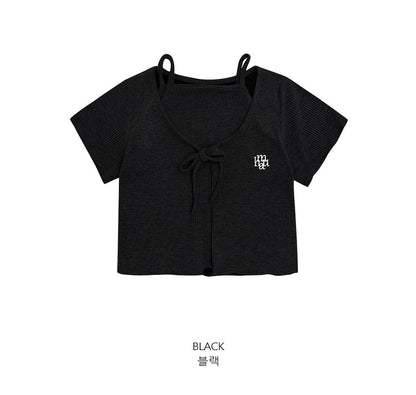 (現貨) MUAHMUAH LOGO SLEEVELESS HALF CARDIGAN 背心連外套 - MUT22063