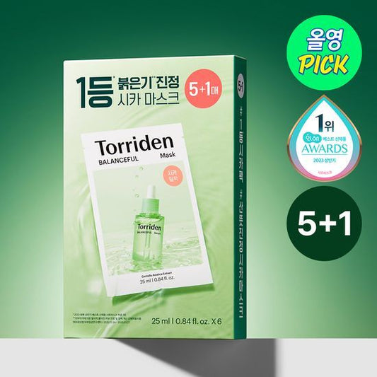 Torriden 積雪草保濕鎮靜面膜 (5+1) 8月大促送1片 (一盒6片)