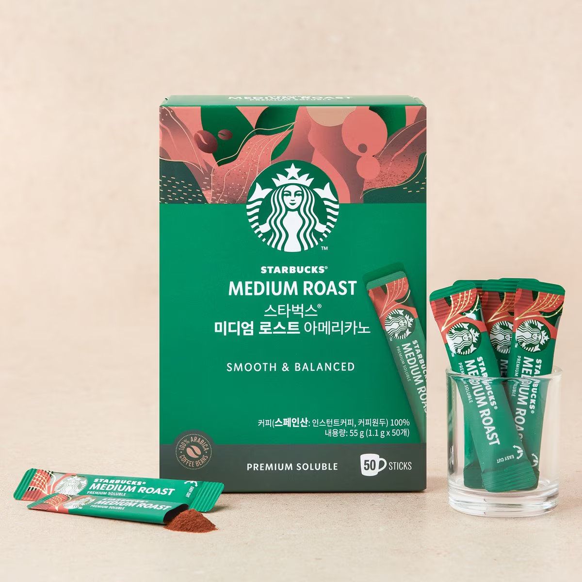 STARBUCS 咖啡 -  MEDIUM ROAST (50 STICKS) 平均$4.4@1杯